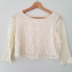 Babaton cropped lace top size xs